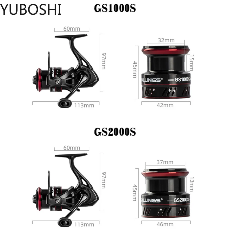 Carrete de pesca de alta velocidad, accesorio de rueda giratoria de lubina de agua salada, serie 1000, 2000, 5,2: 1, 12 + 1BB - imagen 3