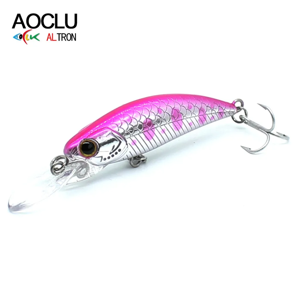 Aoclu Sinking Shad 50mm 4.0g Diving 1.0m Deep Hard Bait Minnow Crank Bionic Fishing Lures Bass Fresh Saltwater VMC Hooks Tackle - imagen 5