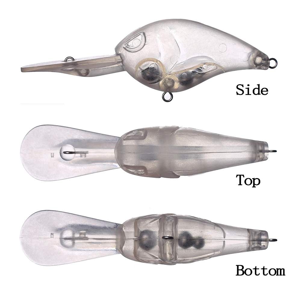 Chan'sHuang-Cebo en blanco sin pintar, 5 piezas, 155MM, 46G, sonajero flotante para aguas profundas, Angry Crankbait, señuelo de pesca Artificial hecho a mano - imagen 3