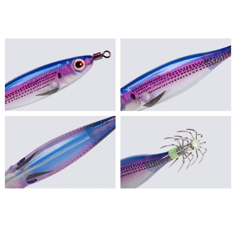 Simulación luminosa realista, 5,5g, 85mm, señuelos de camarón de madera, aparejos de pesca, anzuelo de calamar, cebo de pulpo - imagen 4