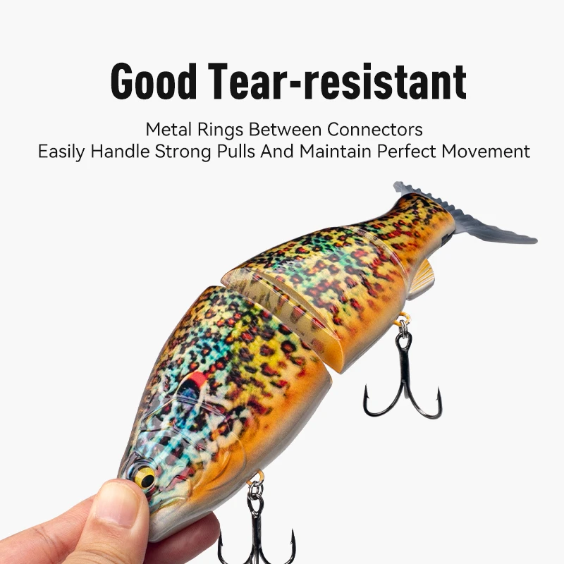 LEYDUN-señuelos de pesca con cierre articulado, 184mm, 2,5 OZ, cuerpo articulado, Swimbaits, flotantes, potentes, en forma de S, cebos duros grandes para lubina - imagen 4