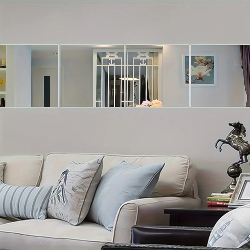 Espejo adhesivo para baño – lámina acrílica autoadhesiva decorativa - imagen 4