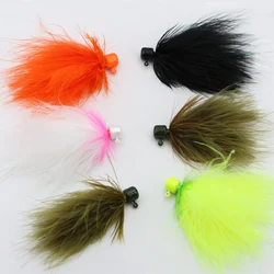 ICERIO 5,8g marabú Jigs Bucktail Señuelos de Pesca gallo Hackle mosca de agua salada para trucha, tipo de pez, walleye y señuelo de pesca de lubina
