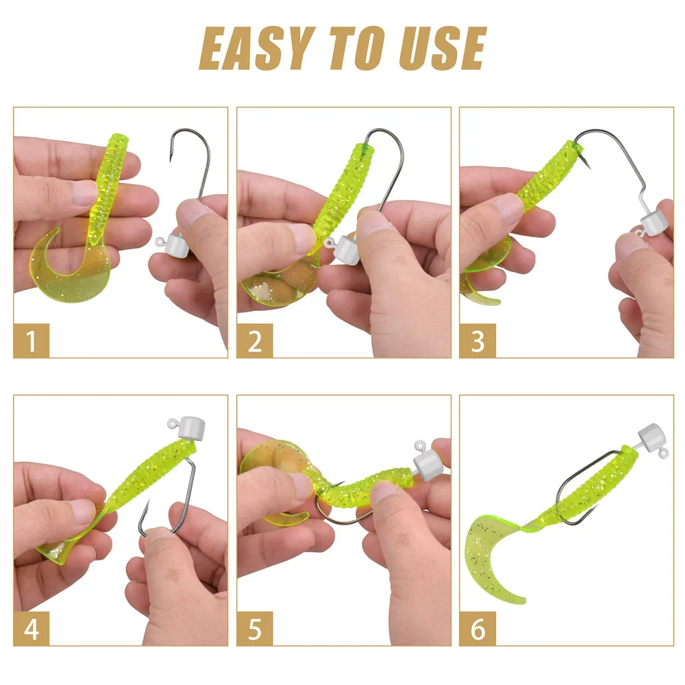 10 Uds Ned Rig Jig head anzuelos de pesca Multicolor cabezas de plantilla de setas agua salada para Walley Bass herramientas de pesca 2,8g 3,5g 4,6g - imagen 4