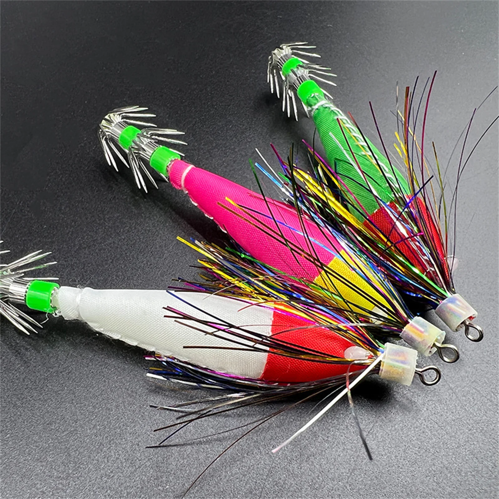 Señuelos de pesca luminosos, anzuelo de calamar artificial simulado para lubina, urdimbre, paraguas, anzuelo de explosión, cebo de Jigging portátil - imagen 4