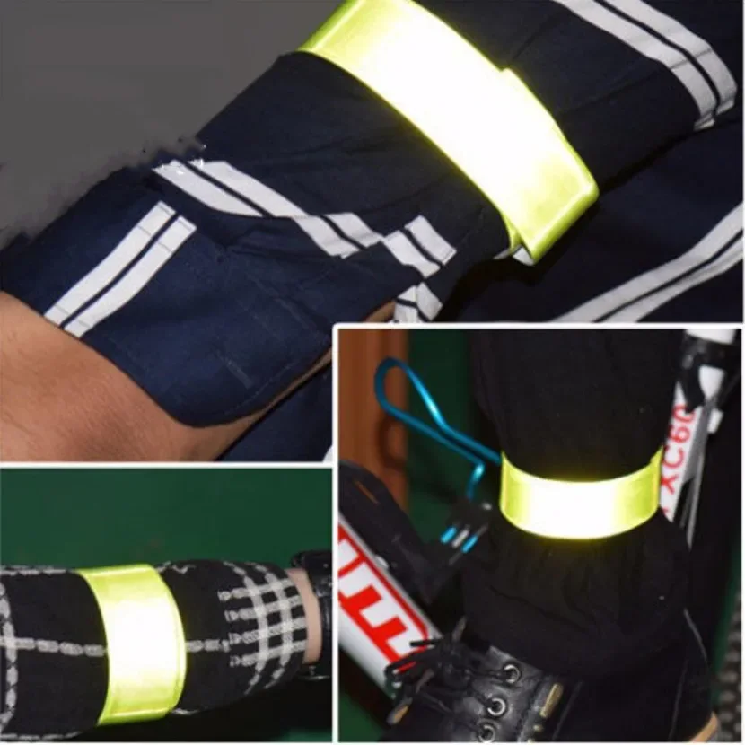 Muñequera de advertencia, equipo de Camping al aire libre, Camping, senderismo, correr, pesca, seguro, atadura de bicicleta, pantalones, correa de pierna, banda fluorescente - imagen 5