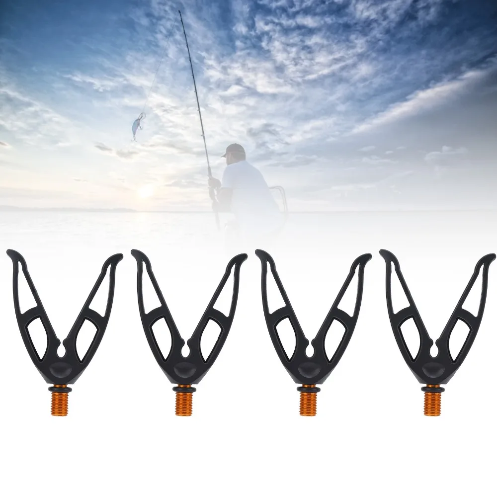 Soporte duradero para caña de pescar en forma de V, soporte para caña de pescar negro de 3,6 cm con hilo M3/8, aparejos de pesca, 4 Uds. - imagen 3
