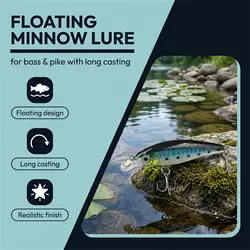 Señuelo flotante tipo Minnow realista para lubina y lucio