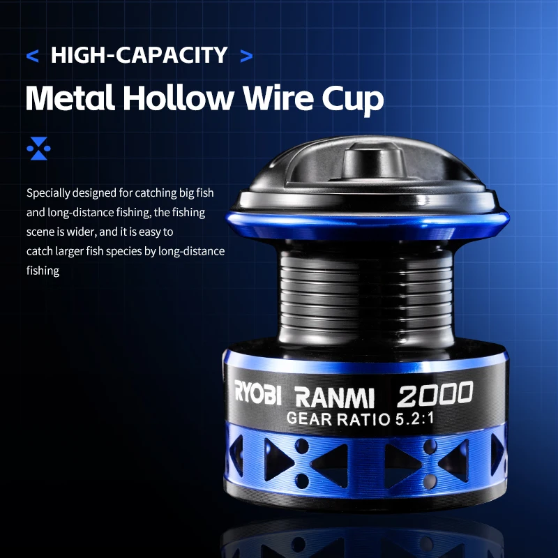 Rooblinos-carrete de pesca giratorio easing, accesorios de aparejos de Metal para agua salada o dulce, 800-7000 - imagen 4