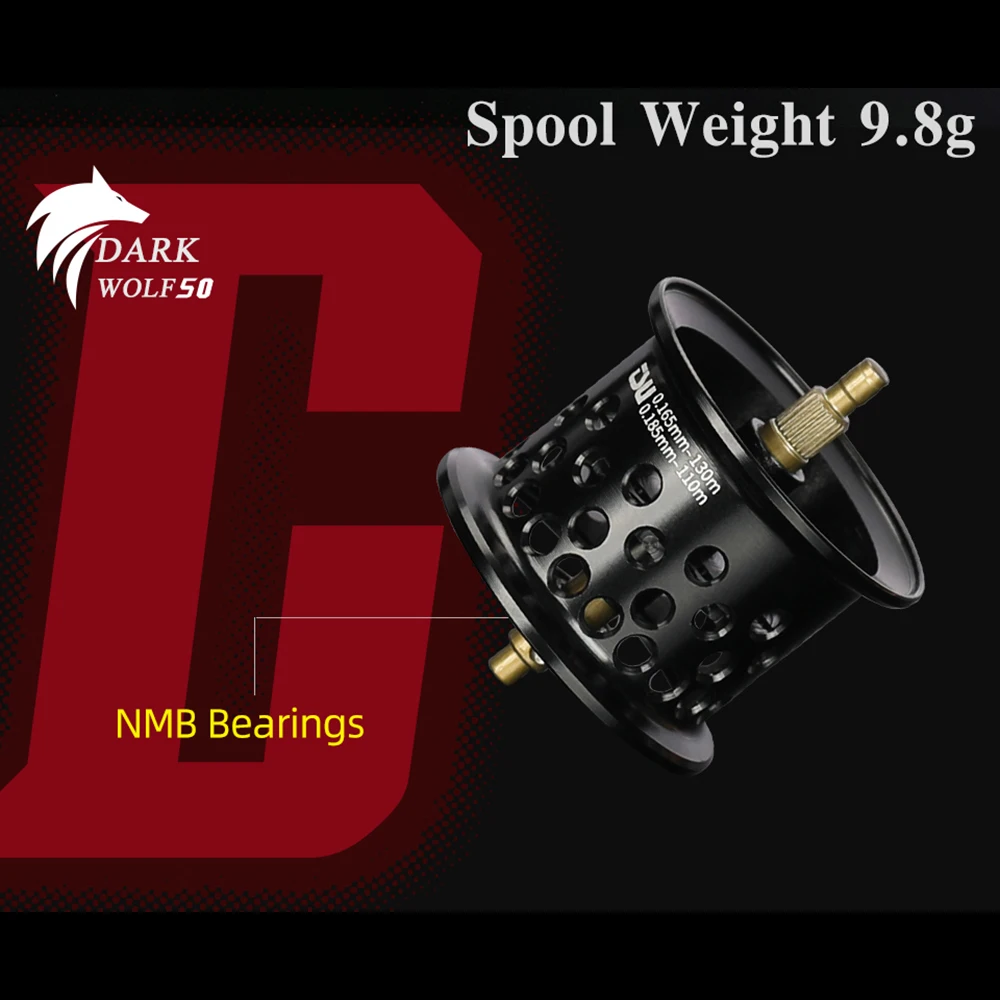 TSURINOYA DARKWOLF 50 BFS carrete de pesca de fundición fina ultraligero 151g carrete poco profundo trucha Baitcasting señuelo carrete - imagen 2