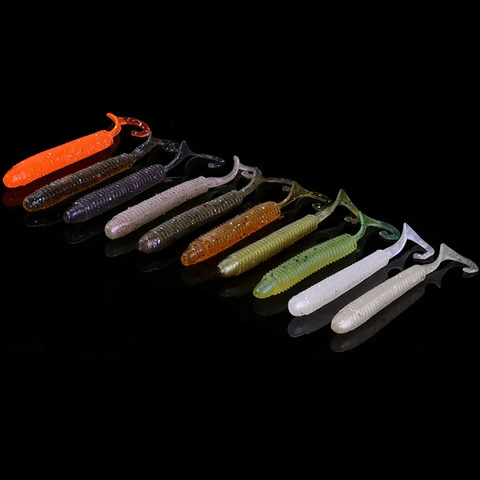 WALK FISH Wobblers de Pesca, Señuelos blandos de gusano, 6cm, 8cm, 10cm, olor con sal, cebo Artificial de silicona, Swimbaits, aparejos de lubina - imagen 2