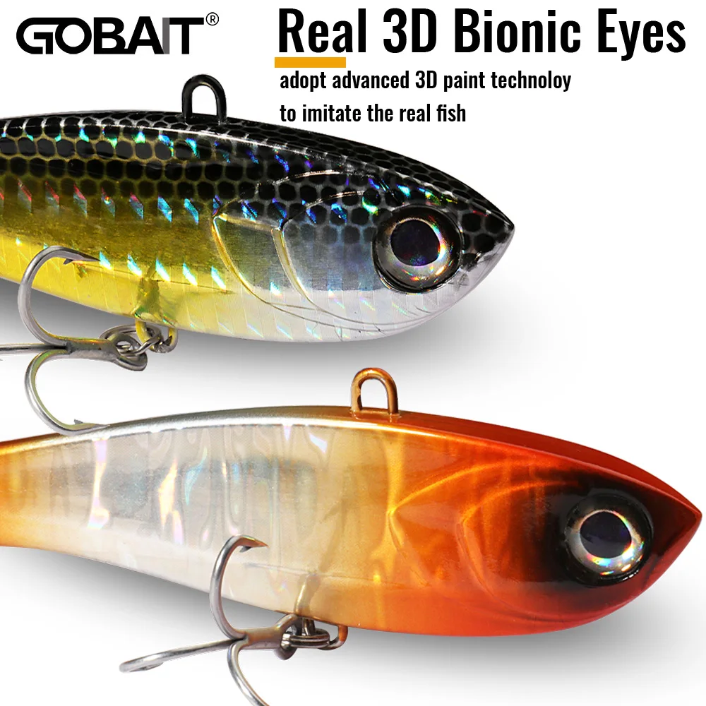 GOBAIT VIBRATION VIB de tono alto 10g 17g 34,5g señuelo tipo lápiz que se hunde Pesca de fundición larga Pesca de lubina Swimbait gancho cebo de silicona - imagen 4