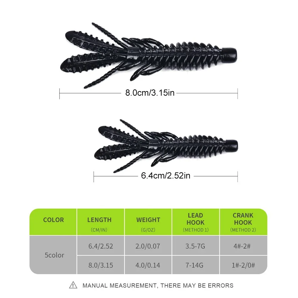 10 Uds. Señuelo blando flotante de camarones con anzuelo de manivela Ned Rig Drop Shot para lubina, pesca en tierra negra, cebo Artificial de gusano blando - imagen 2