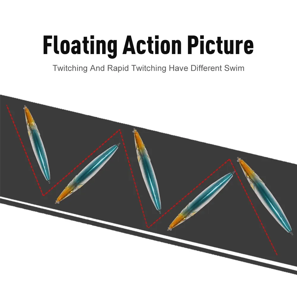 Señuelo lápiz flotante hundimiento lento topwater para lucio - imagen 5