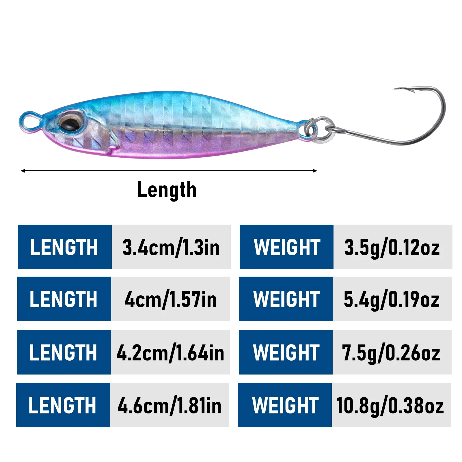 Cuchara de pesca metálica Dr.Fish con acabado láser