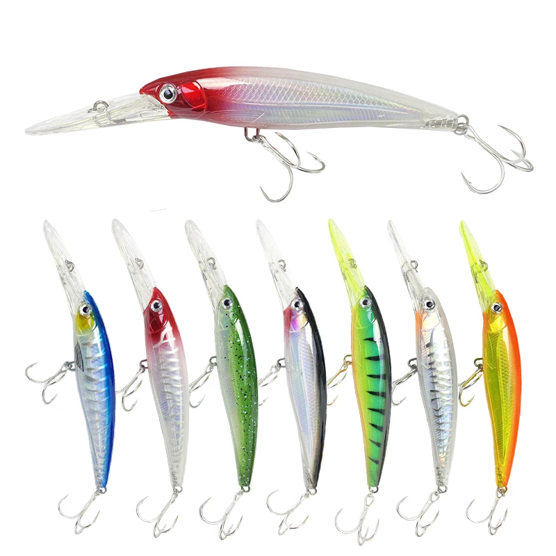 10 Uds 160mm 72g gran curricán pesado flotante Minnow señuelo conjunto labio largo trucha de agua de mar cebo Artificial buceo Swimbait suministros - imagen 5