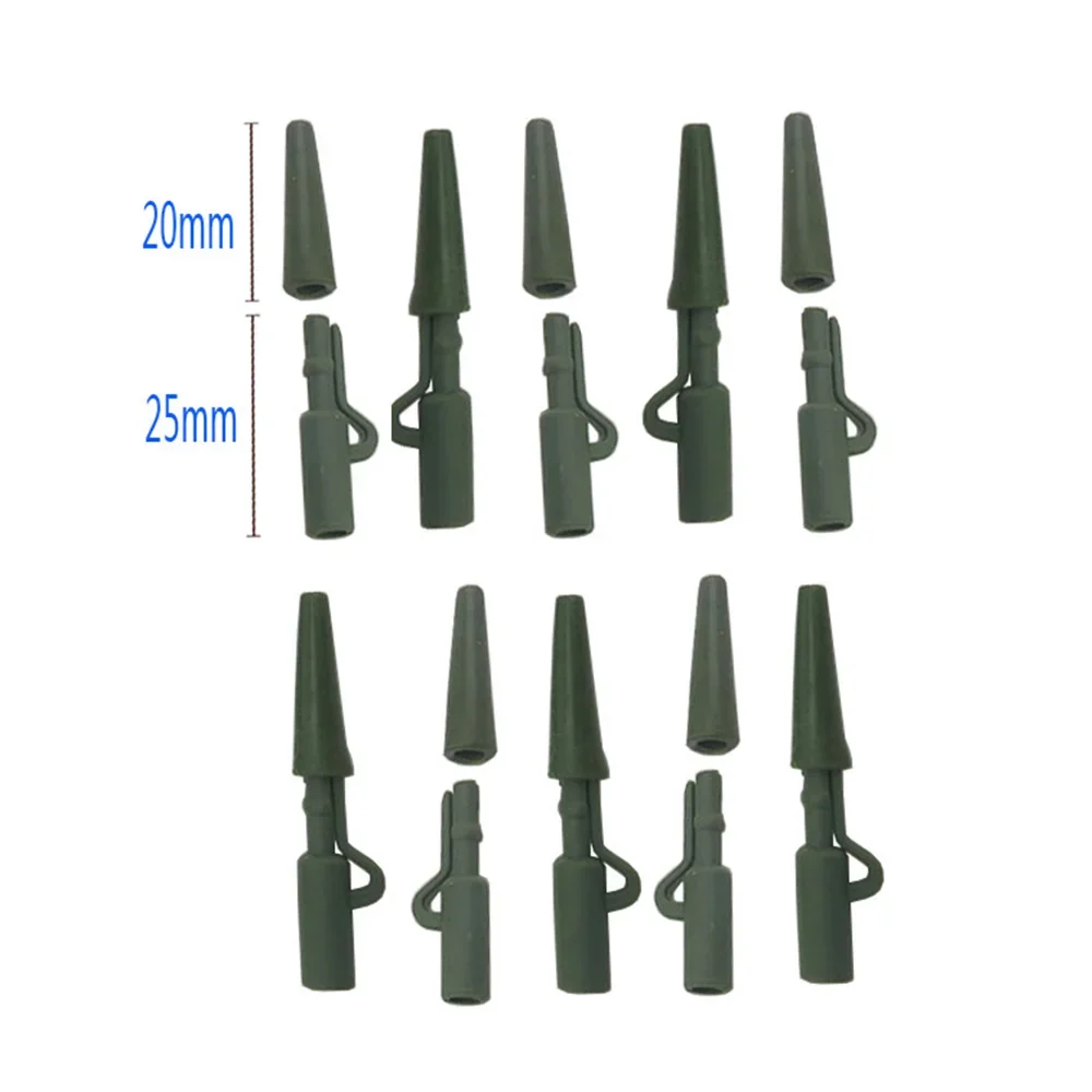 20 juegos de Clips de plomo y gomas de cola, Kit de aparejos de pesca de carpa con cono, accesorios para aparejos de pesca de carpa - imagen 4