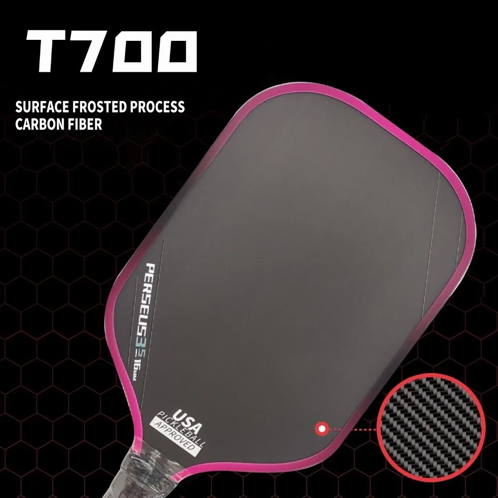 Paletas de Pickleball T700, raquetas de Pickleball de superficie esmerilada de fibra de carbono, suministros de juego profesionales aprobados por USAPA ligeros - imagen 3