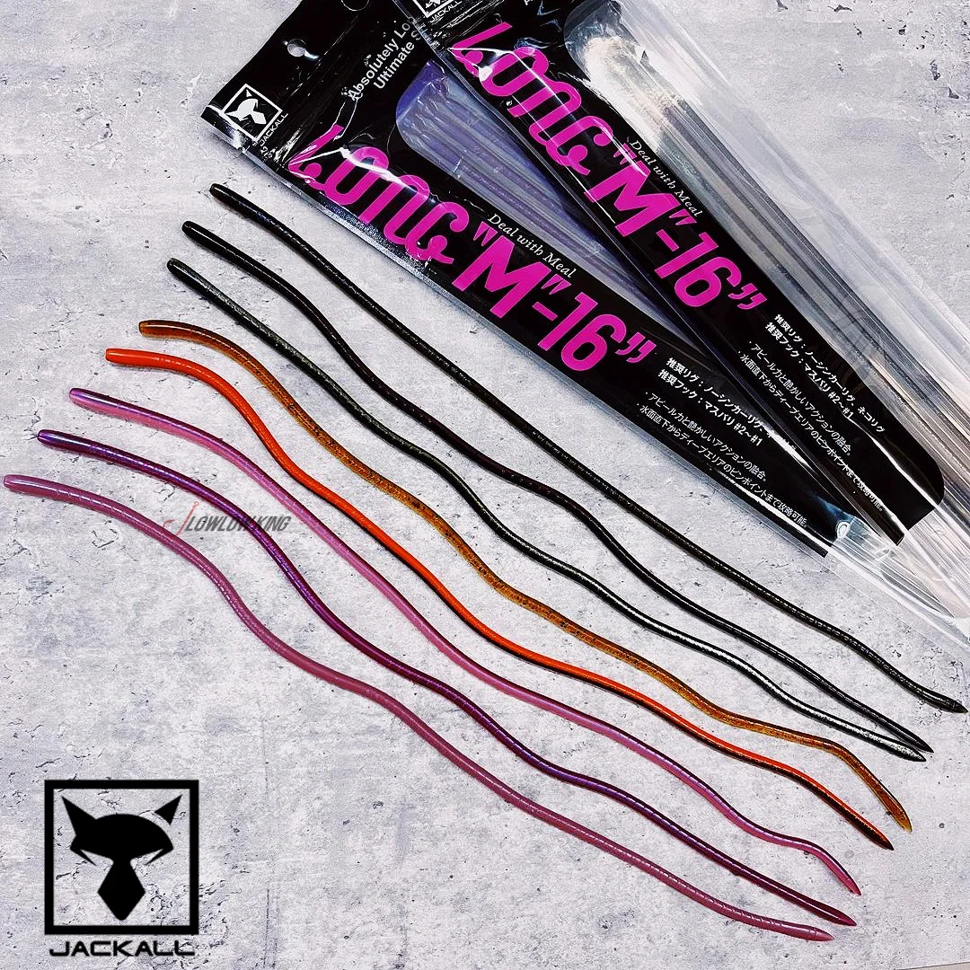 JACKALL-Conjunto de pesca Neko sin plomo, cebo subsuave de carretera, gusano de fideos súper largo, "M" -16 pulgadas, Japón - imagen 2