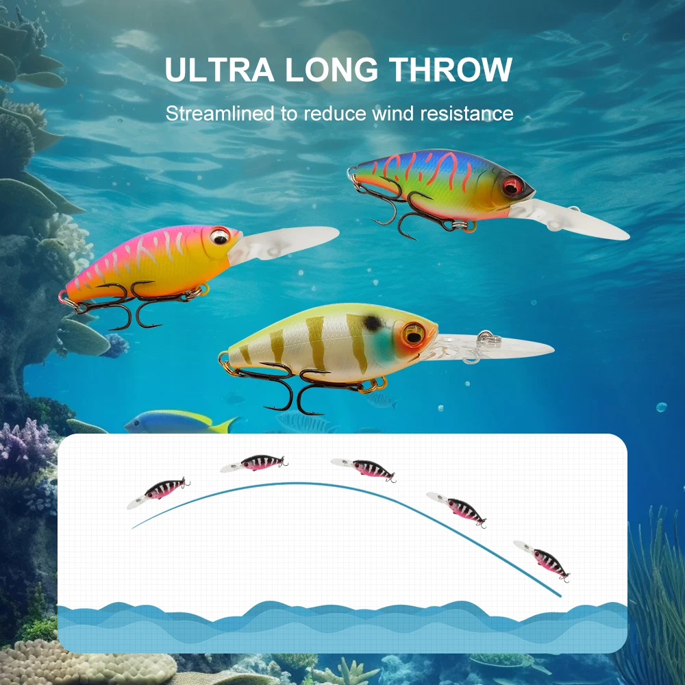 ESFISHING-cebo duro flotante profesional Lucky Prince PLUS, 52mm, 72mm, buceo, 1,2 m, Wobbler, Lucio, aparejos de pesca - imagen 2