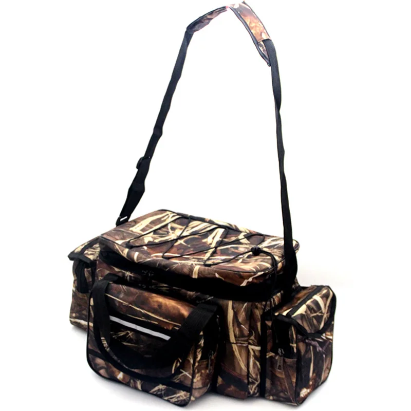 Bolsa de pesca multiusos impermeable de 50x30x25cm, bolsa de nailon de gran capacidad para aparejos de pesca, bolsos de hombro para exteriores de dos capas - imagen 2