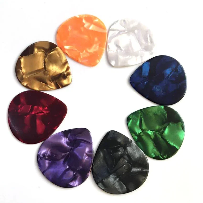 Púas acústicas para guitarra eléctrica, accesorios de Color aleatorio, Plectrum, celuloide, 0,46/0,71/0,96/1,2mm, 10 piezas, gran oferta