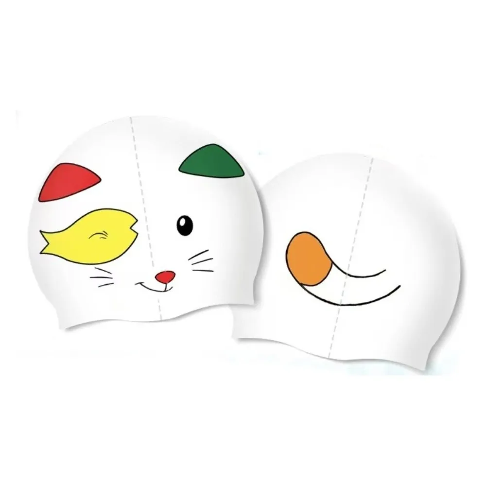 Nuevo gorro de natación elástico, gorro de natación de silicona agrandado con dibujos animados, cómodo, profesional, protección para los oídos, gorro de natación seguro - imagen 5