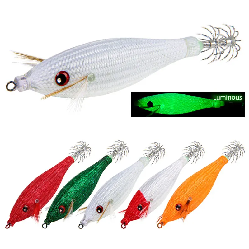 Como 1 Uds. Cebo duro que brilla, anzuelo para camarones, coronas brillantes, plantillas de calamar, 10g, juego de Señuelos de Pesca de Mar, sepia Artificial, pulpo - imagen 2