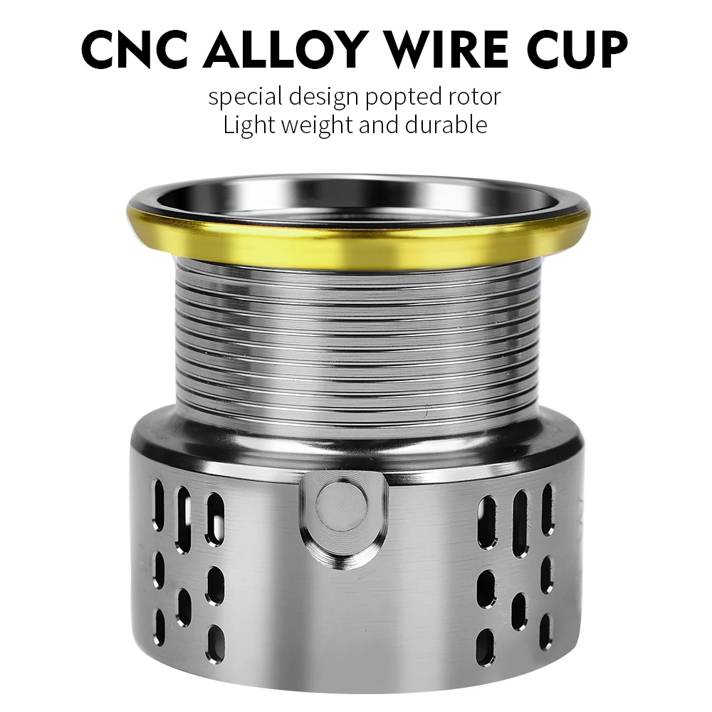 PROBEROS-carrete de pesca CNC, máquina giratoria, 5,1: 1/5, 5:1, alta velocidad, mango de Metal completo, rueda derecha e izquierda intercambiable - imagen 4