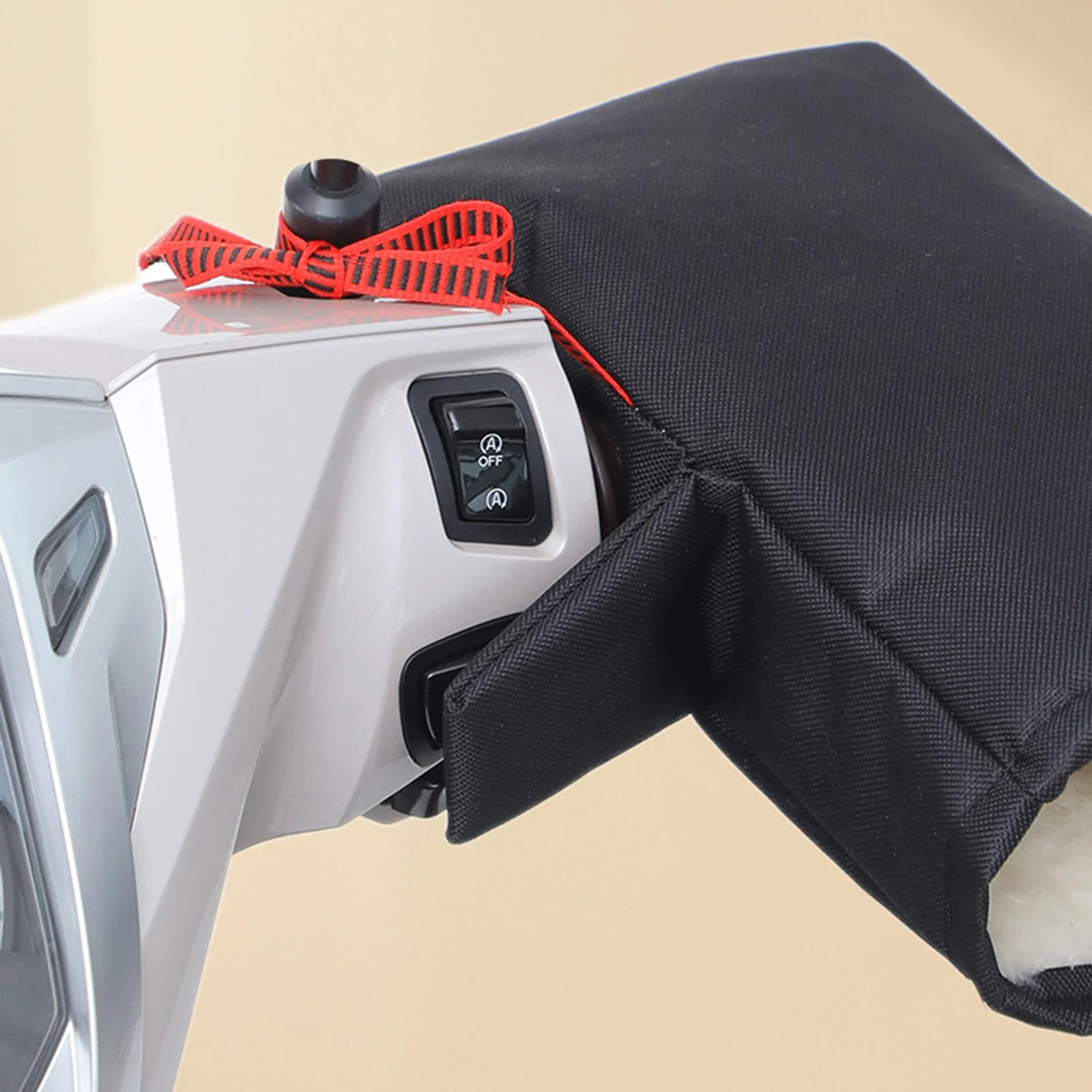 Guantes para manillar de ciclismo al aire libre, manoplas de felpa gruesas impermeables para invierno, guantes cálidos para manillar de motocicleta, bicicleta eléctrica y Scooter - imagen 5