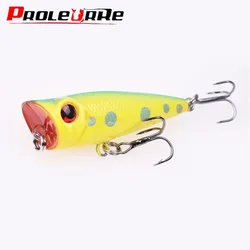 Señuelo de pesca Popper Topwater, 5cm, 4,5g, Wobblers de curricán, cebo Artificial duro de plástico con 10, 1 ud. #   Ganchos para Bass Pike Catfish