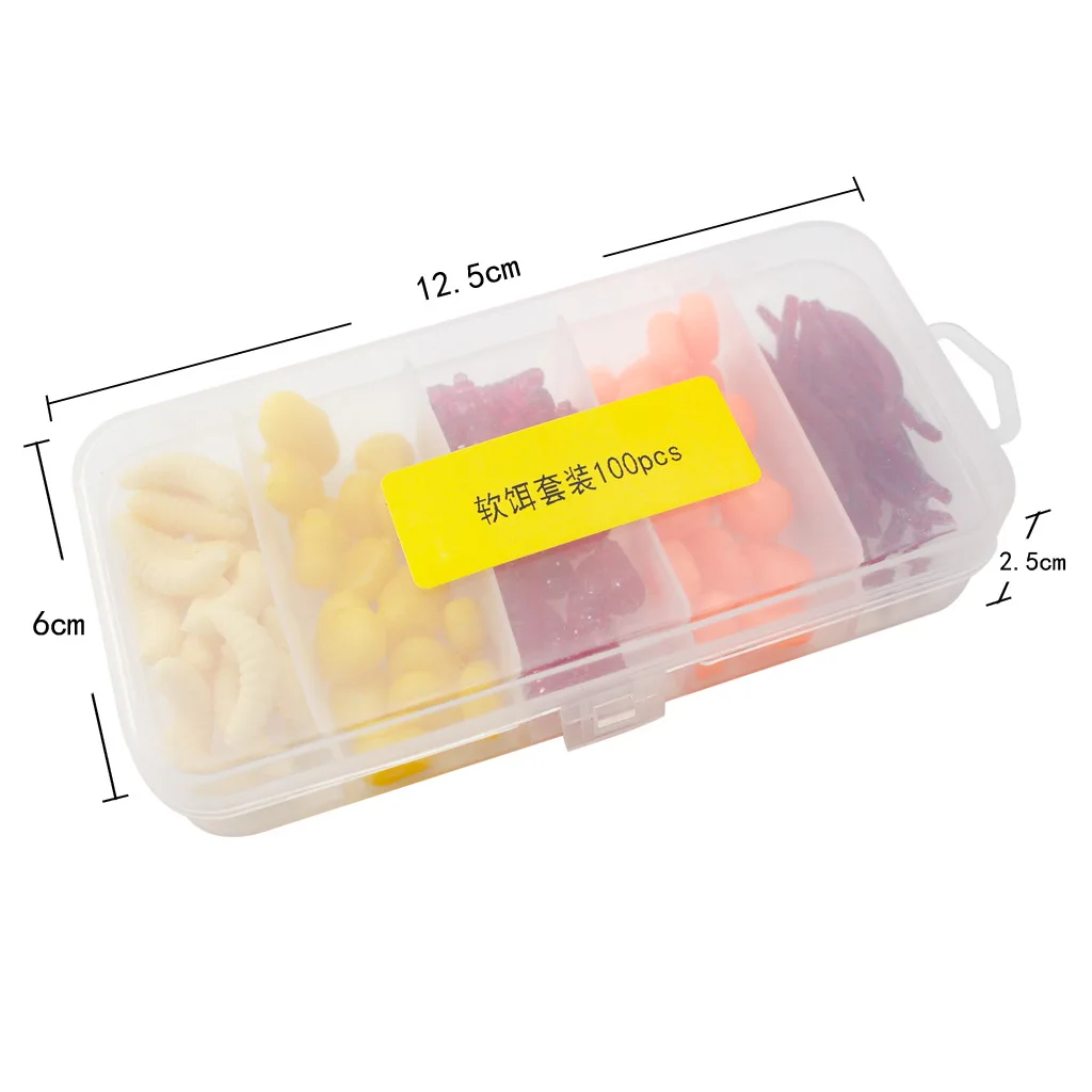 100 unids/set simulación de pesca señuelo suave falso cebo productos conjunto mixto lombriz Artificial para aparejos de pesca accesorios de herramientas - imagen 3