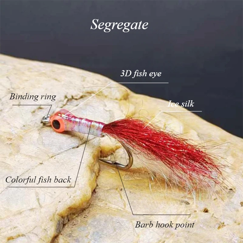 Señuelos de Pesca de 5 piezas, cebo biónico de ojo grande, múltiples colores, gancho de alambre duradero, Mosca, trucha, lubina, suministros de pesca, accesorios - imagen 3