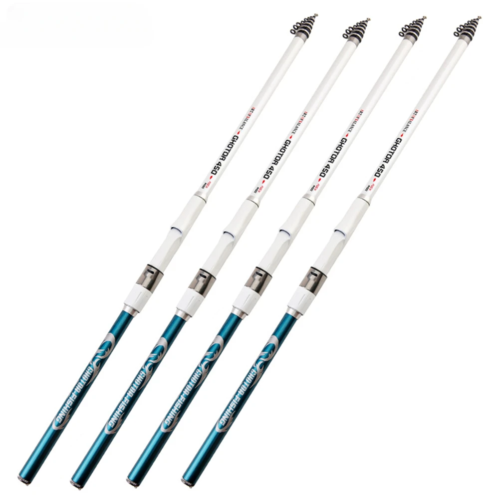 Caña de pescar telescópica ultraligera en roca, 3,6 m, 4,5 m, 5,4 m, 6,3 m, caña de pescar de mar giratoria para agua salada, barco de viaje, caña de carpa portátil - imagen 2