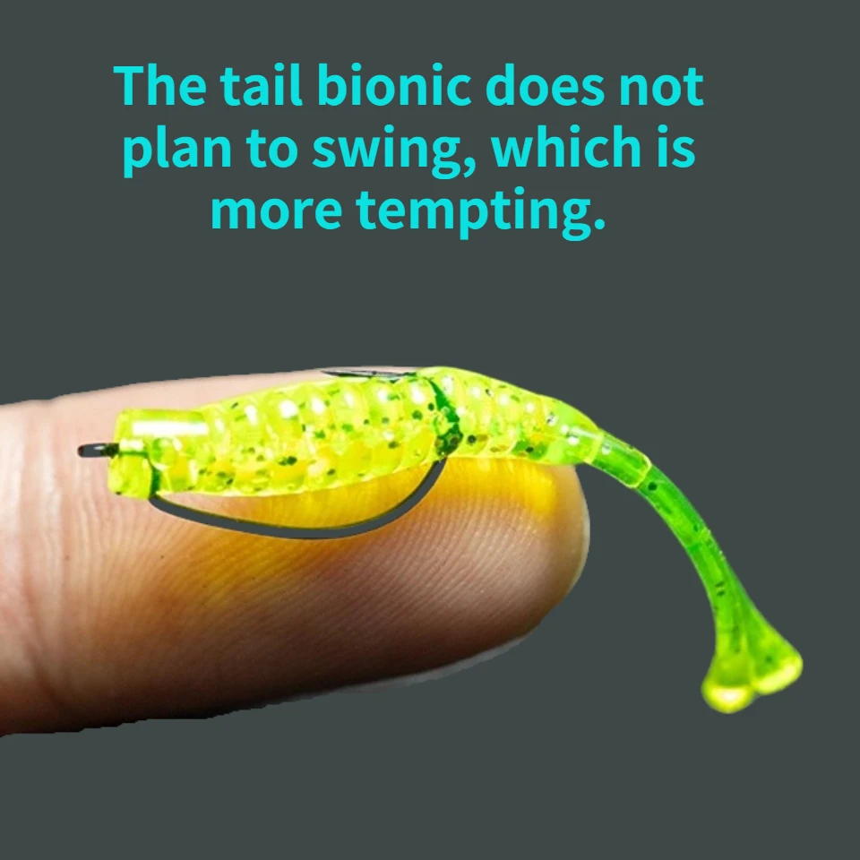 Señuelos blandos de pesca AJING Rockfish 20 unids/lote 0,3g 40mm cola doble Wobbler Artificial océano roca silicona sábalo cebo de gusano - imagen 5