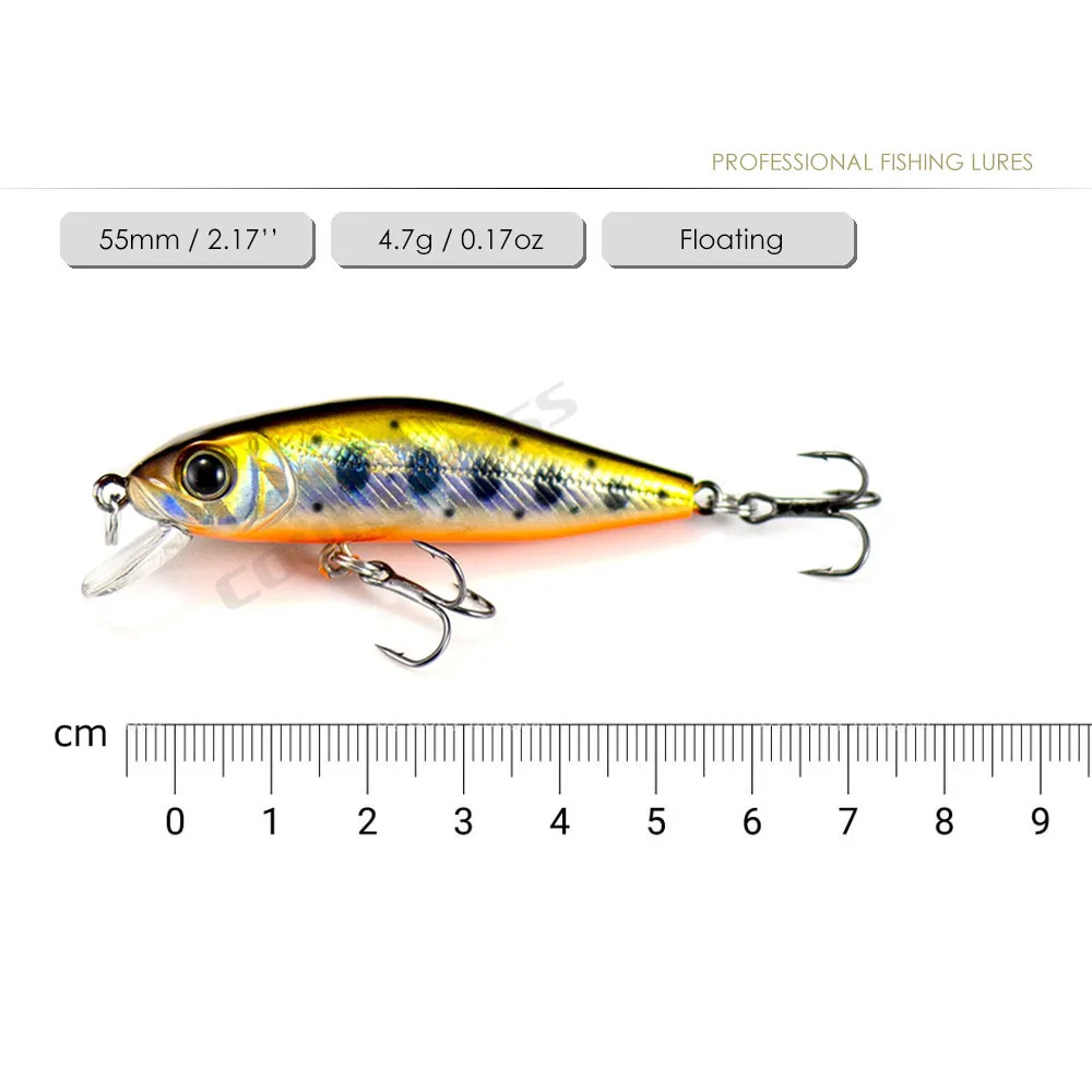 Countbass Minnow 55 mm 2-11/64" 4,7 g 11/64 oz. Buceo 0,8-1m Wobblers flotantes Señuelos de pesca para lubina Walleye Crappie Bait - imagen 3