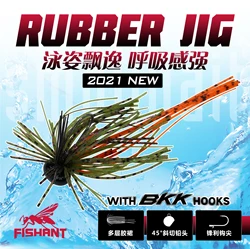 Jig Fishant Gubber – Falda de goma multicapa con anzuelo barbado