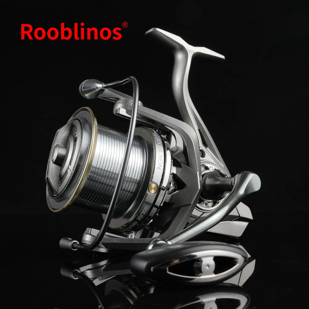 Carrete de pesca grande ROOBLINOS NGK, carrete giratorio de arrastre máximo de 20KG, potente carrete de pesca de carpa de agua dulce y salada - imagen 4