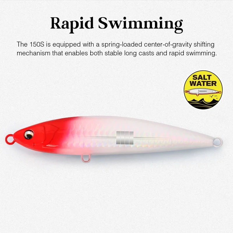 TSURINOYA lápiz que se hunde 150mm 75g señuelo de pesca pesada ASTRA 150S juego grande en alta mar cebos duros artificiales pesca en el mar Stickbait - imagen 5