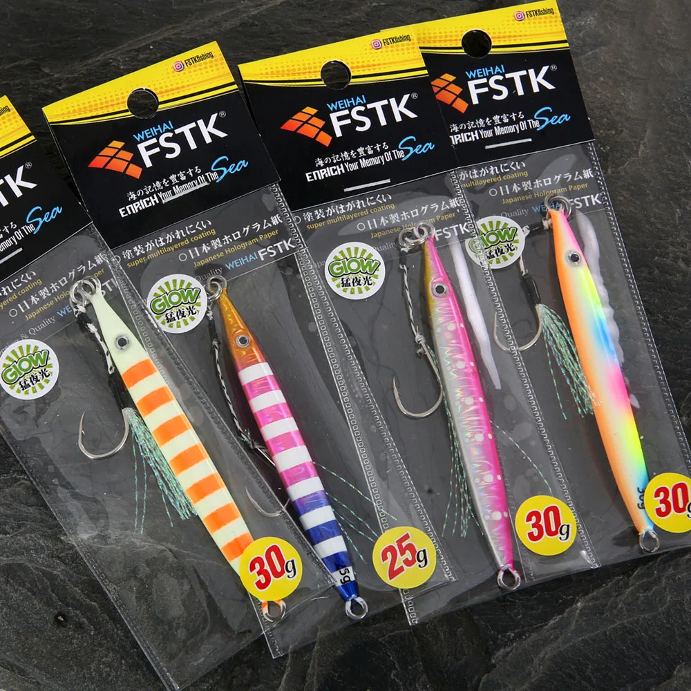 2024 FSTK nuevo señuelo de pesca de Lucio con plantilla de Metal 15g25g30g40g60g señuelo de mar de fundición larga en alta mar cebo Artificial con anzuelos de asistencia plantilla lenta - imagen 4