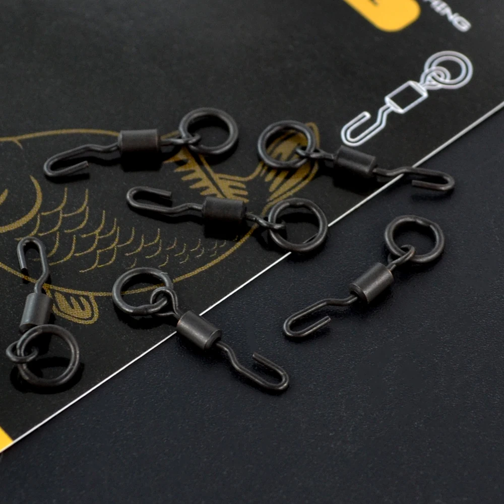 Hirisi 20 piezas broches giratorios para pesca de carpa con anillo sólido gancho de pesca de cambio rápido accesorios giratorios AE008 - imagen 5