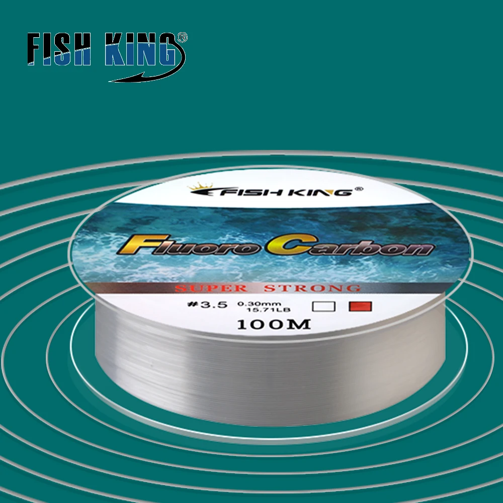 FISH KING-sedal de pesca con revestimiento de fluorocarbono, hilo líder de fibra de carbono de 100M, 4.136LB-34.32LB - imagen 3