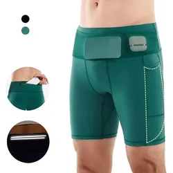 Shorts running transpirables con bolsillos múltiples y riñonera