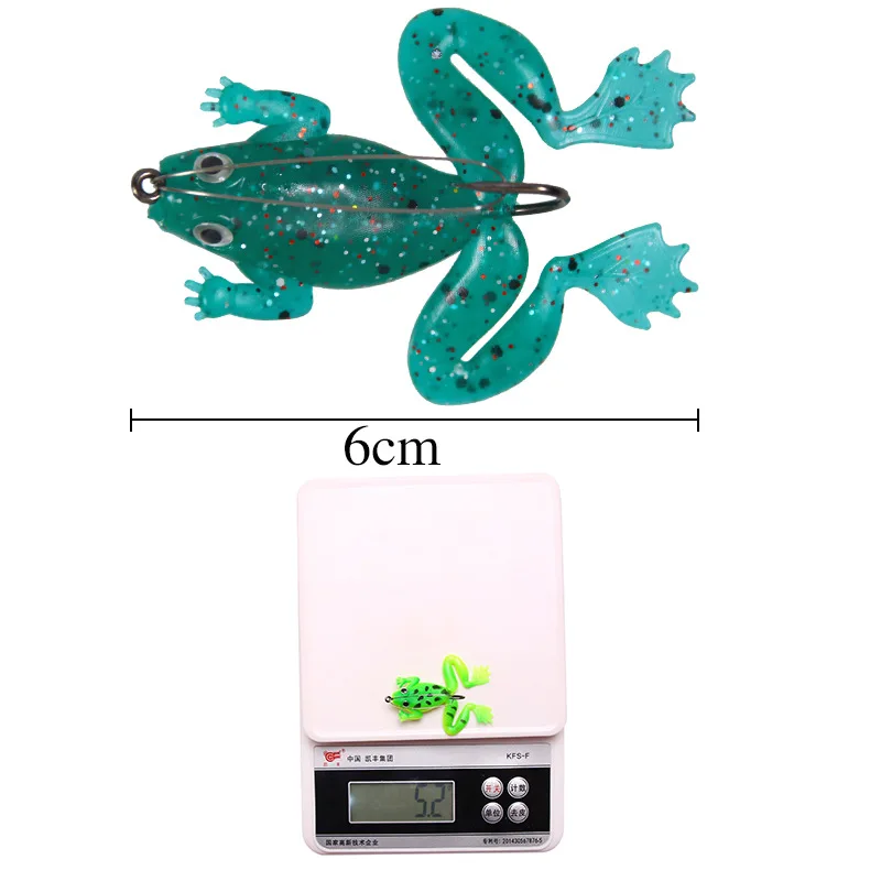 Señuelo de Gel de sílice para piezas, cebo suave de 5,2g y 6cm con gancho, Rana negra, matamoscas, trueno Artificial, Comida para peces, 4 unidades - imagen 5