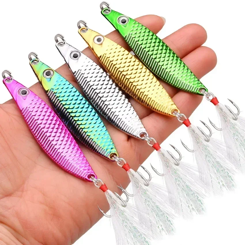 12 Uds. Señuelos tipo cuchara de pesca de trucha de Metal, cebos de Jigging, 7g, 10g, 15g, 20g, 25g, Crankbait, Spinner Artificial, cebos duros para trucha y lubina - imagen 4