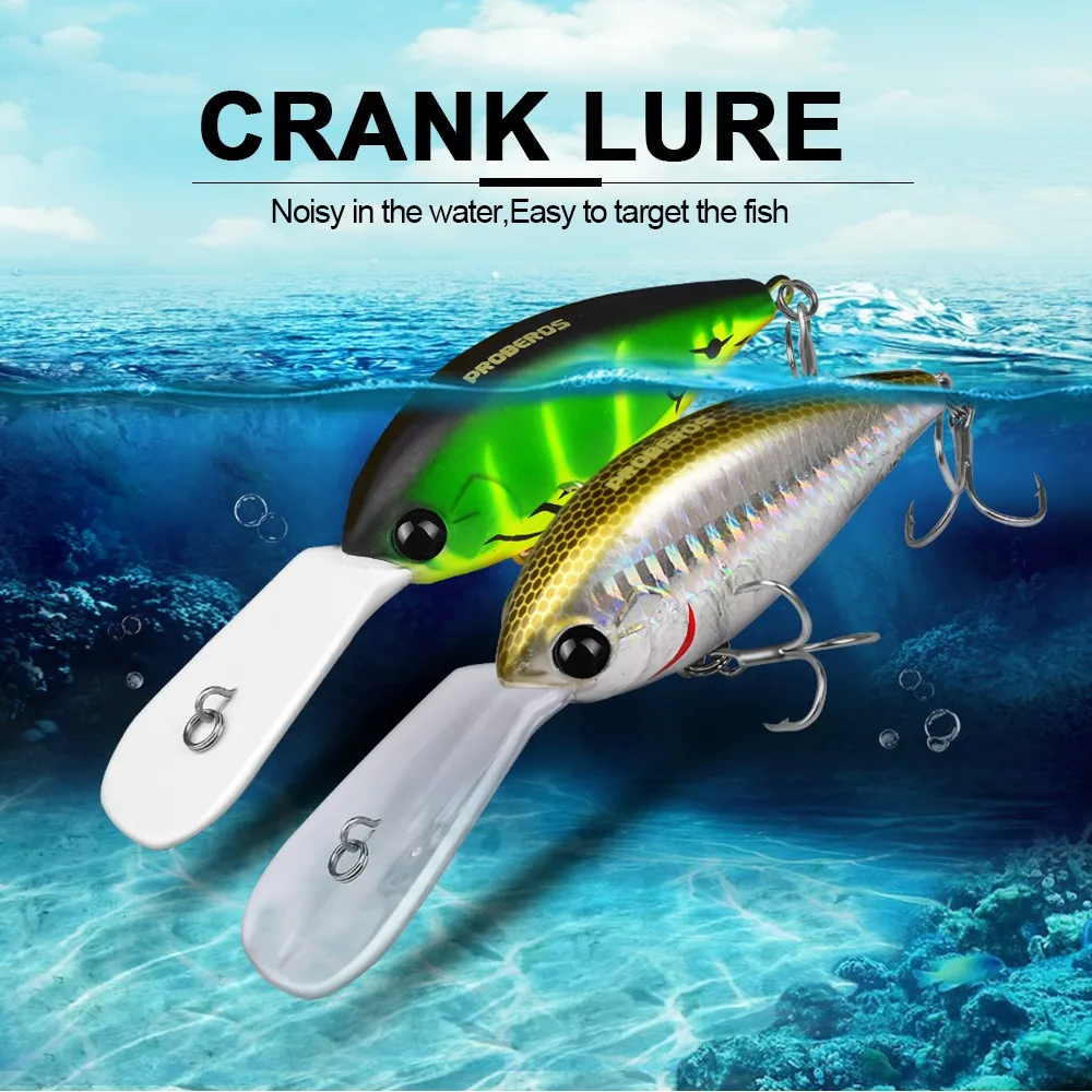 Crankbait sonajero de pesca con acabado realista