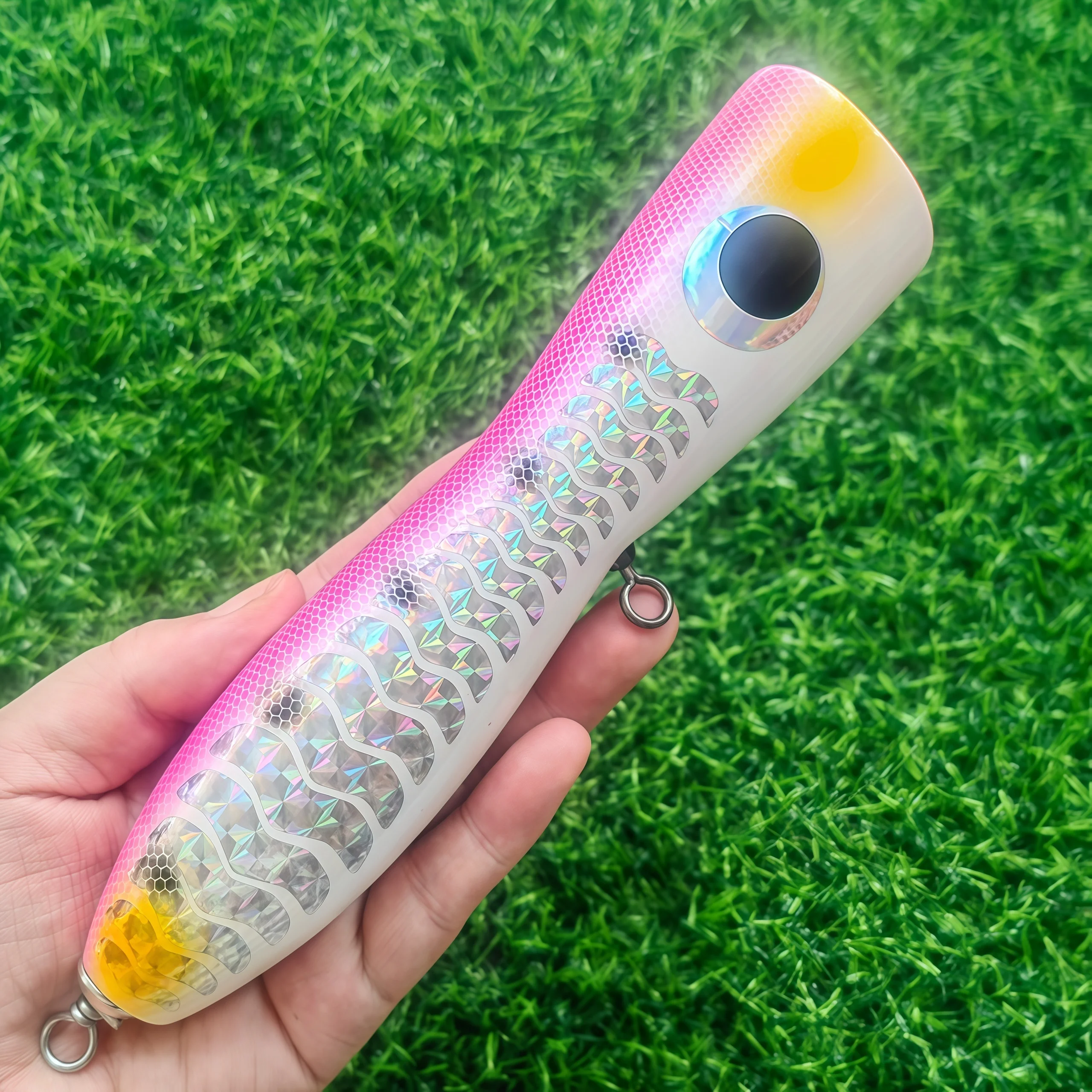 Señuelo de pesca popper, señuelo popper grande, sonido fuerte, 200mm/100g, para pesca de lubina, bagre, atún, popper