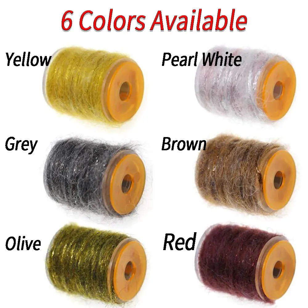 ICERIO, 6 colores, Material para atar moscas de pesca, hilo para insectos sucio, línea de cuerda para doblar moteado para atar camarones, ninfas, moscas Caddis - imagen 5