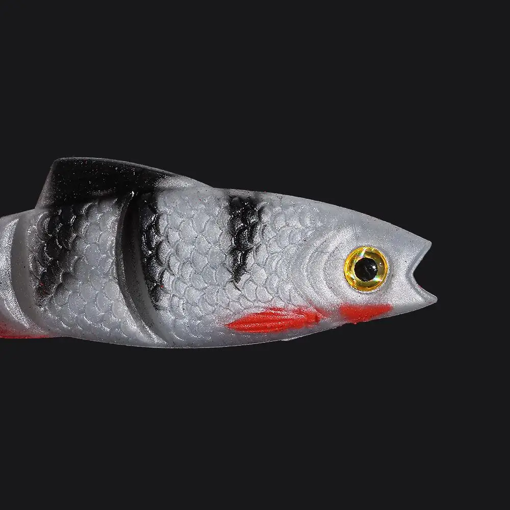 Señuelo swimbait de vinilo cola en T con ojos 3D para mar