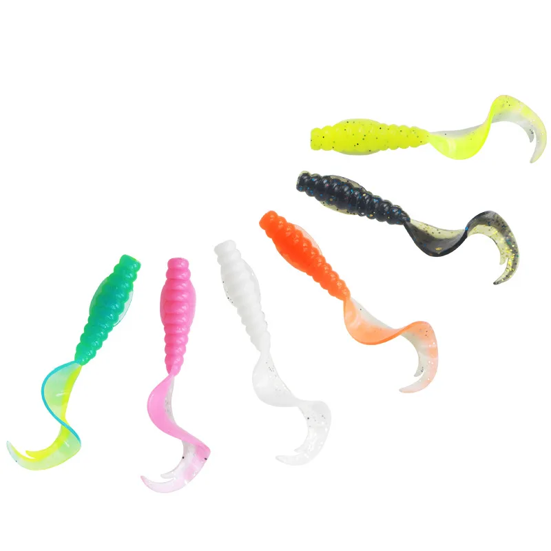 Señuelo de pesca de gusano suave, 10 Uds., 1,7g/55mm, 3,7g/75mm, Jig Wobblers, cebos artificiales de silicona, señuelo de carpa para lubina, aparejos de pesca - imagen 4